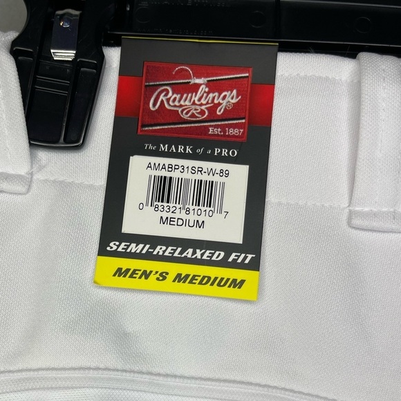NEW Rawlings Baseball Pants Mens white 100% Polyester Semi-Relaxed - Picture 6 of 8